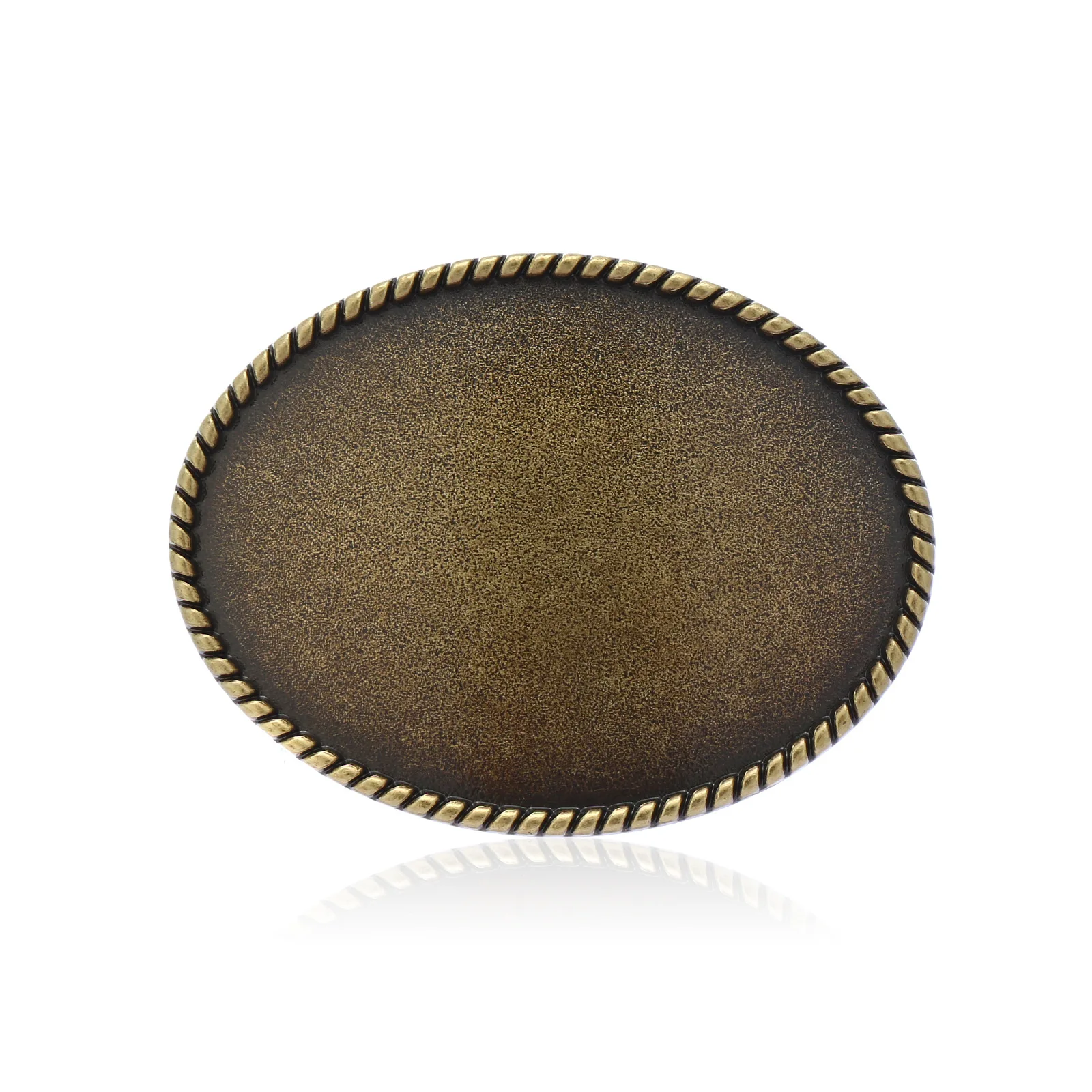 Wholesale Custom Vintage Western Cowboy Solid Brass Silver Engraving Blank Oval Logo Metal Enamel  Men Belt Buckles