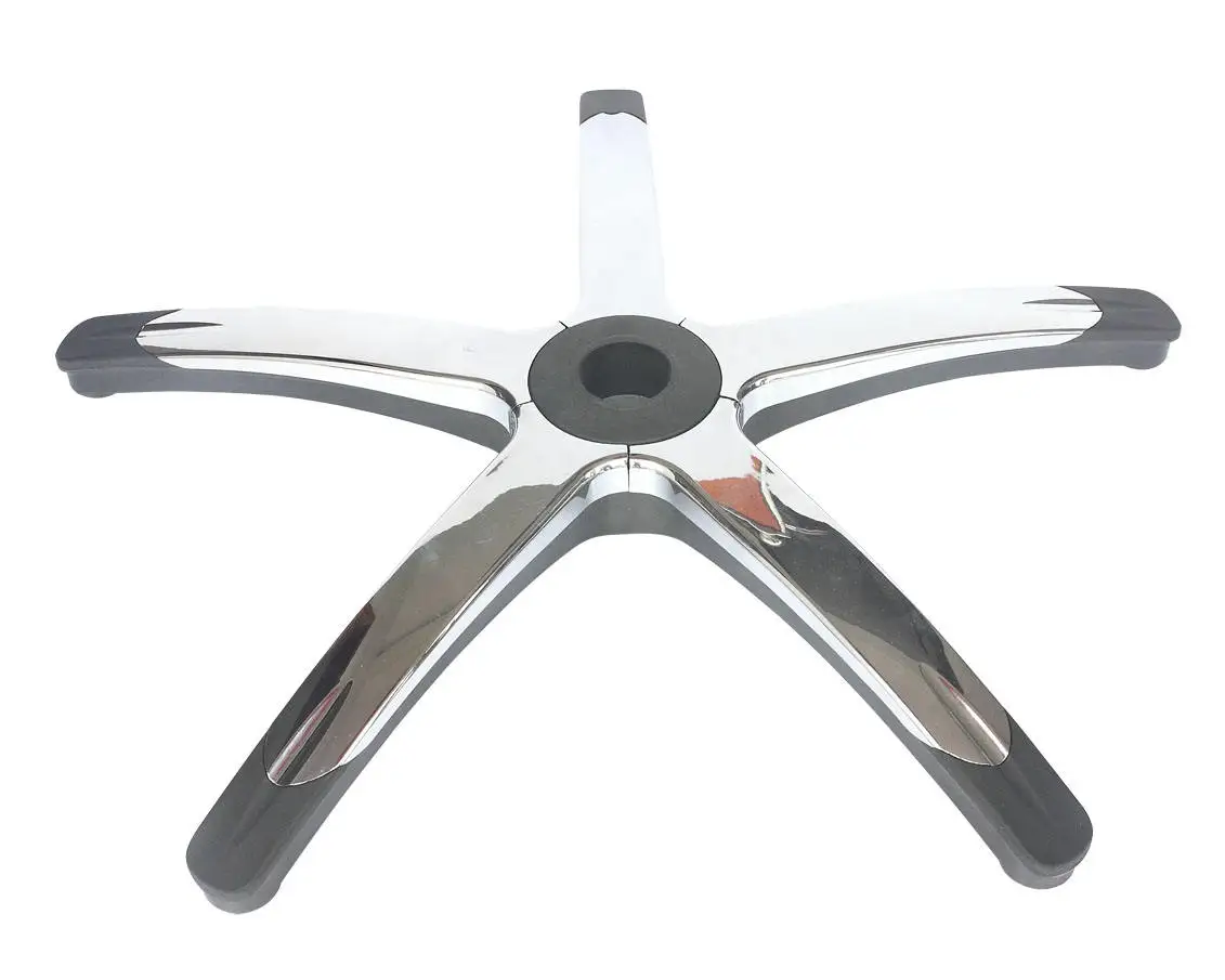 High Quality Accessories Electroplated Plastic Legs Lab Office Furniture Components Five Star Aluminum Swivel Chair Base
