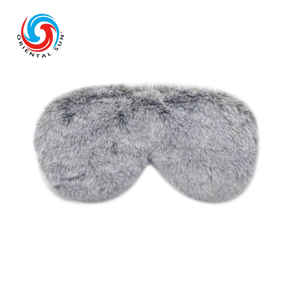 OEM Comfortable Night Eyeshade Fluffy Faux Fur Sleeping Eye Mask Satin Eye Mask for Travel Nap,Meditation