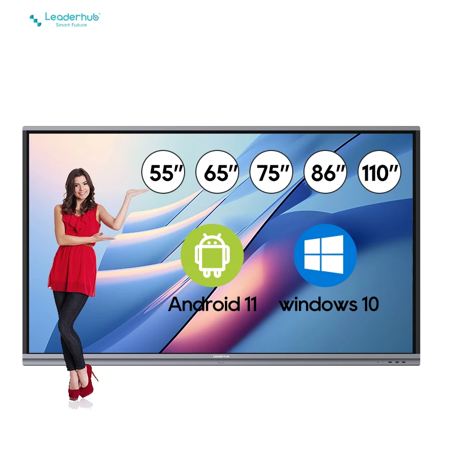 Leaderhub 86 Inch Digital Touch Screen Interactive Whiteboard Smart Board  For School Teaching