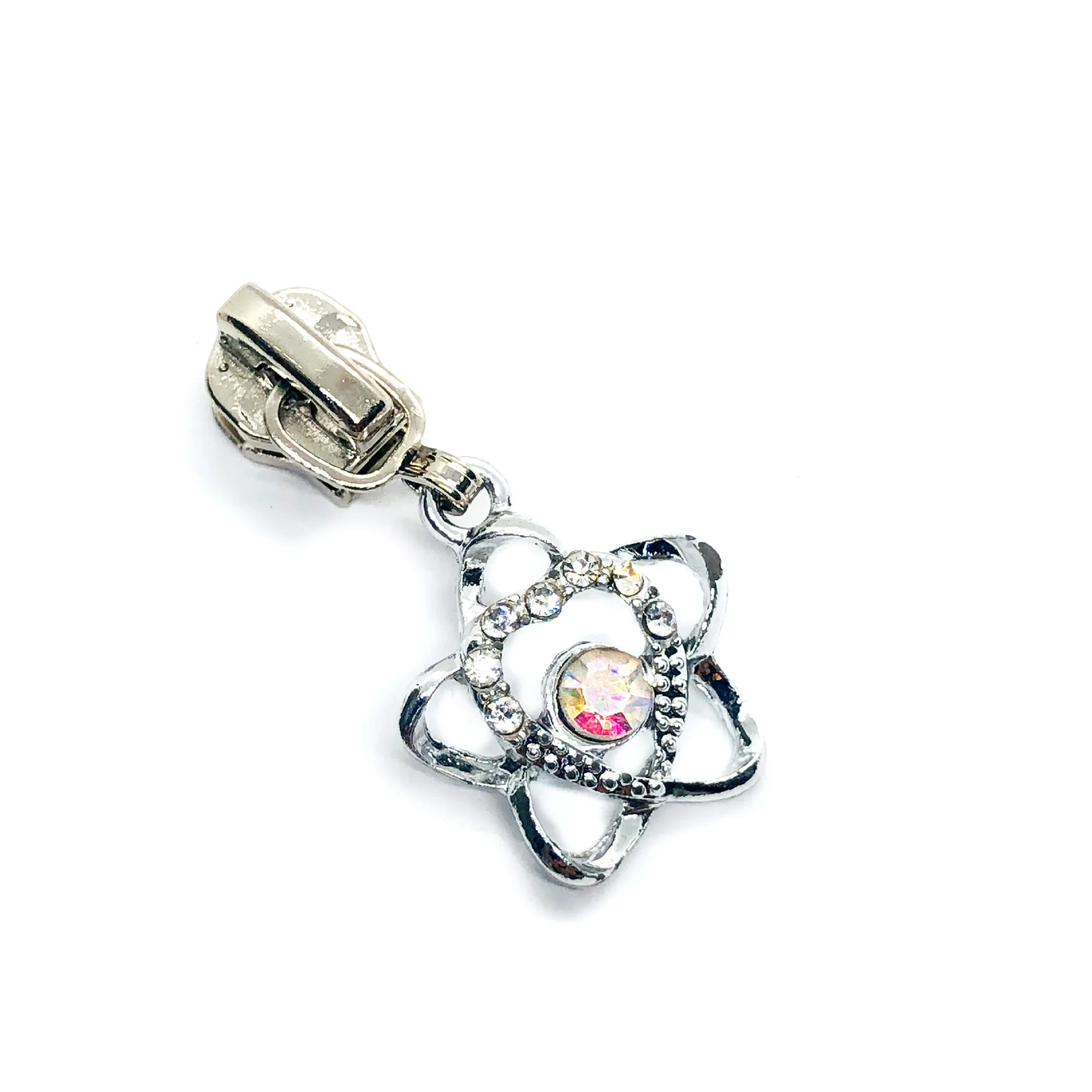 High Quality Pearl with Drill Zipper Head Five-pointed Star Wholesale No. 5 Garment
