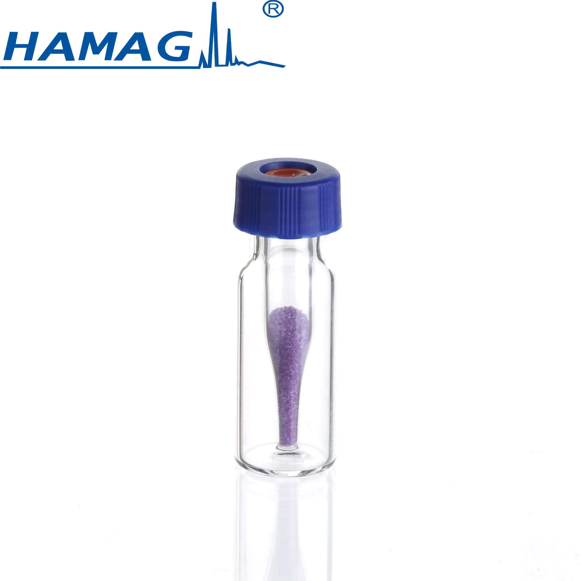 Hamag 300ul high recovery vial with insert crew top with fixed insert clear vial
