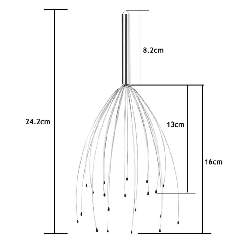 Hot sale 2024 Hair Scalp Massager 14 Claw Stainless Steel Soft Massage Head SPA Octopus Head Scalp Massager