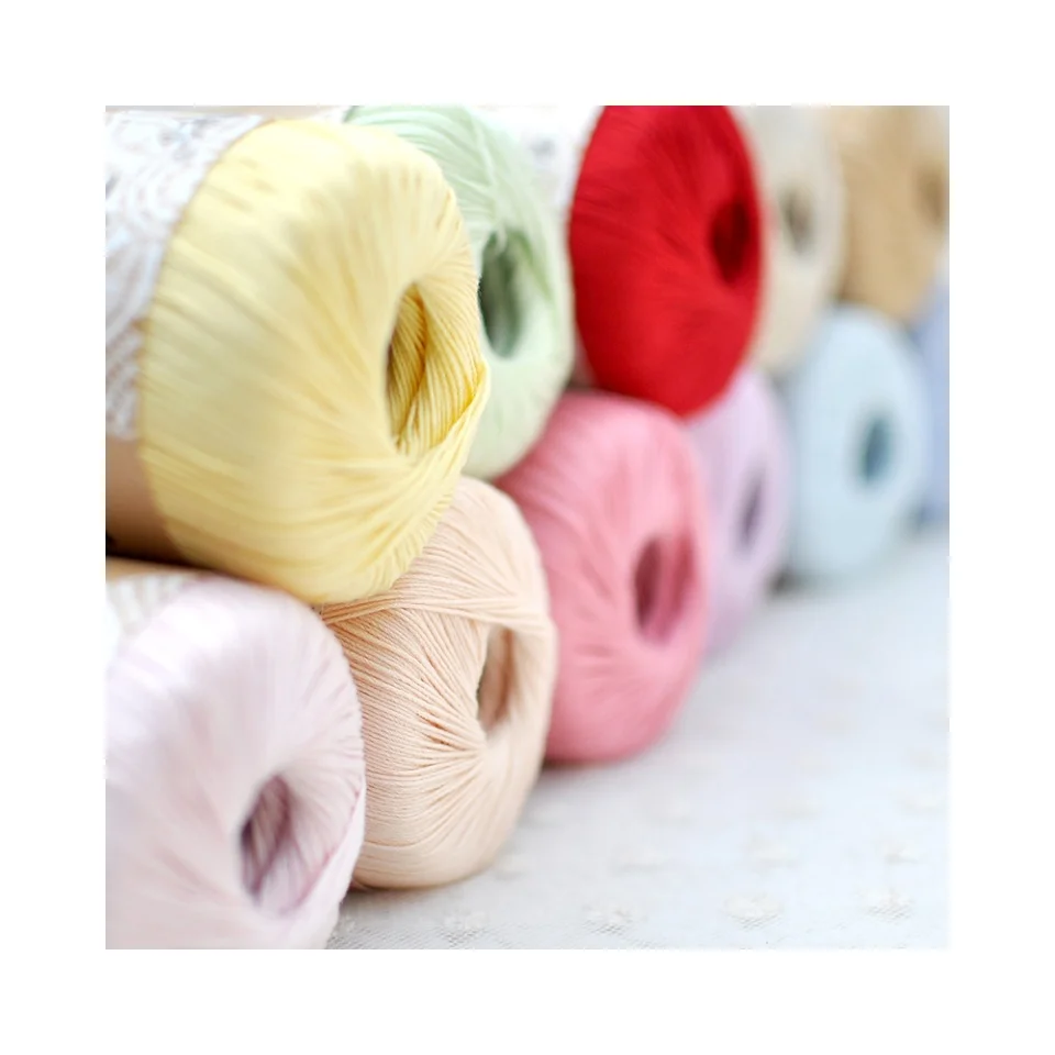 China High Quality 100% Cotton Yarn Pearl Lace Crochet Threads