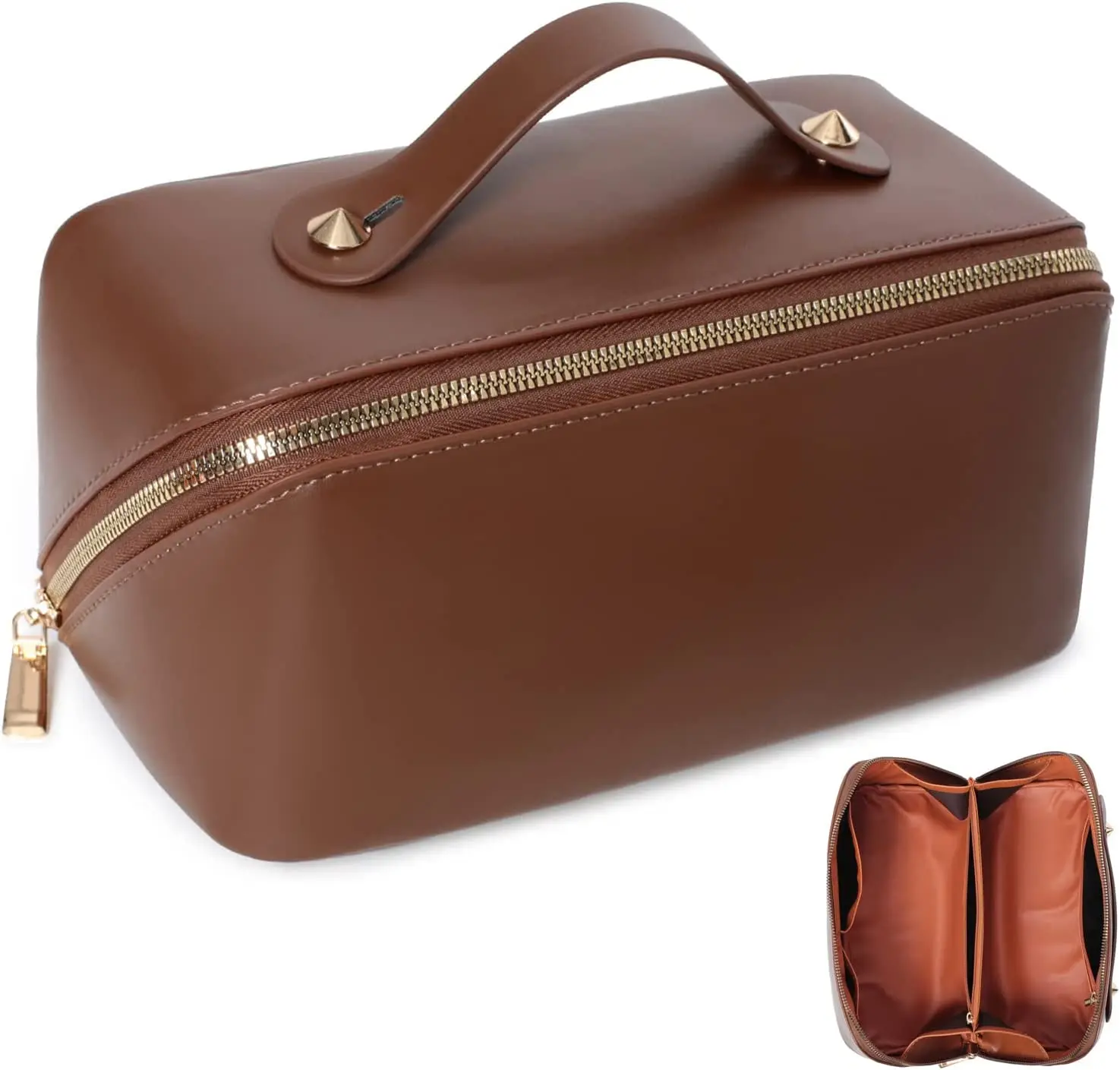 Custom Waterproof Travel Makeup Bag Luxury Leather Cosmetic Bag Multifunctional Toiletry Bag