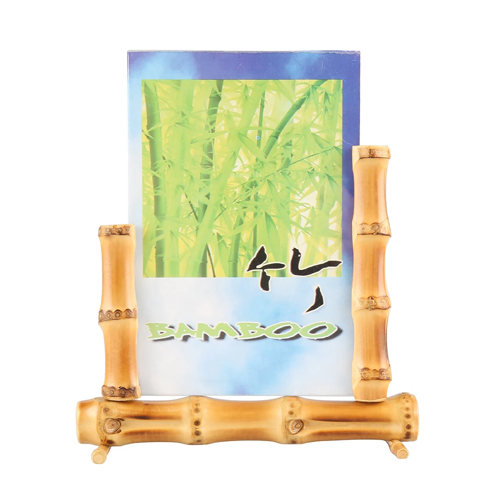 New Design Unique Creative Handmade Natural Bamboo Root Advertising Photo Picture Frame Sign Card Display Stand Rack Menu Holder