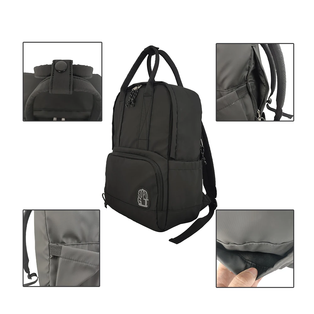 Unisex Extra Light Fabric Backpack Lightweight Casual Daily Backpack Adults Right Drawing Black Standard Men Women Laptops