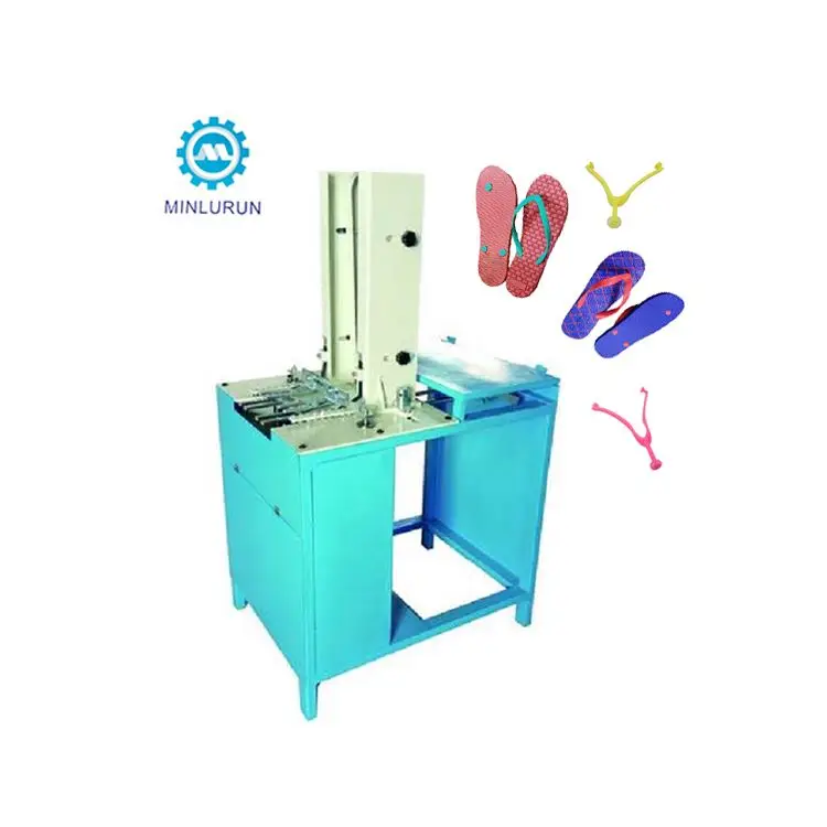 Small Slippers Production Line EVA PU Rubber Flip Flops Making PVC Strap Attaching Fixing Machine