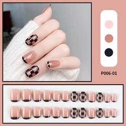 Eco Friendly Private Label 24pcs Stick Acrylic Gel False Nail Forms Set Press On Nails Reusable Artificial False Nails