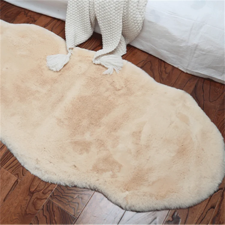 Click Sustainable ECO Friendly Rug Tiger Shape Rug Indoor Ultra Soft Faux Fur Synthetic Sheepskin Rug