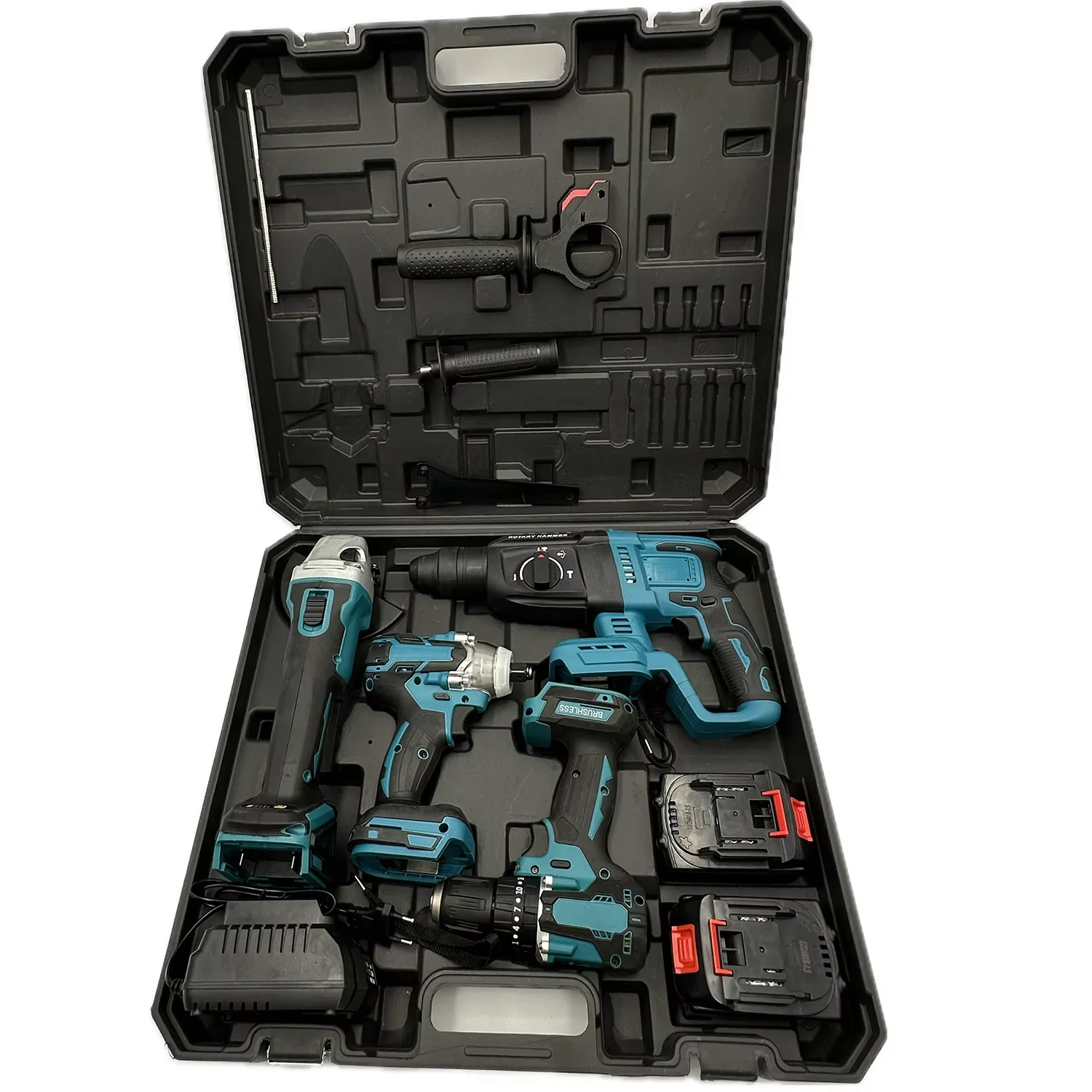 Tool Box Set Impact 21V Hand Power Tools Four-Piece Suit With Two Batteries One Charge Various Repair Scenes Packaged Box Case