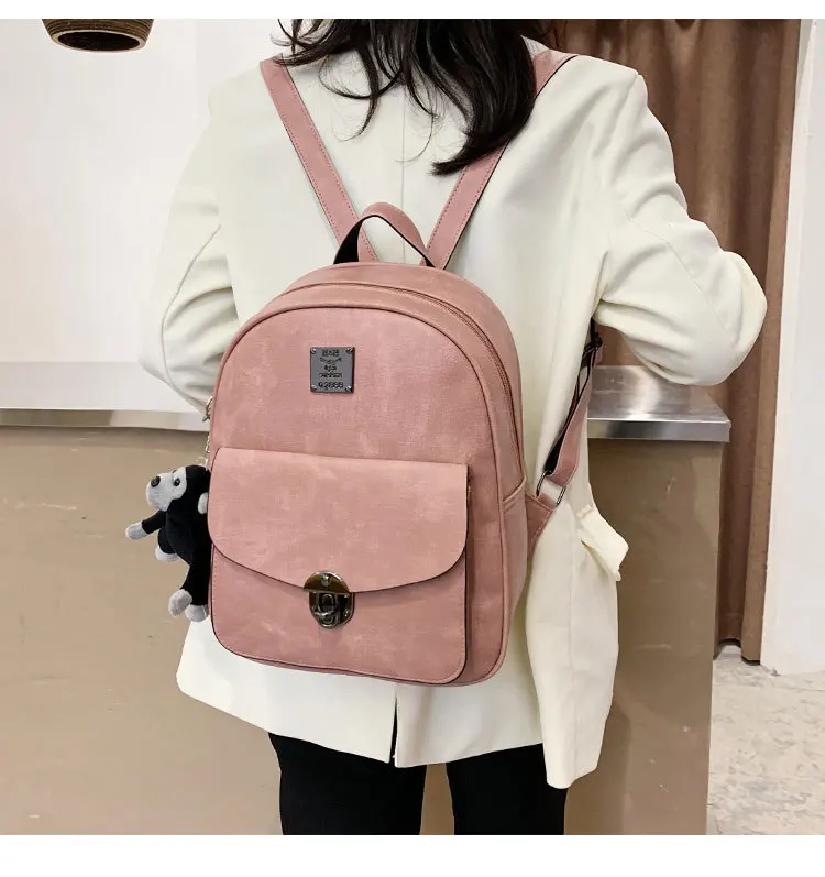 2022 Fashion  PU Leather Luxury Lady Bags Woman Handbag 3Pcs Set Backpacks For Teenage Girls