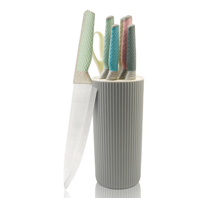 2024 New 7 Piece Stainless Steel Knife Set Handle PP&TPR Color Series Kitchen Knife