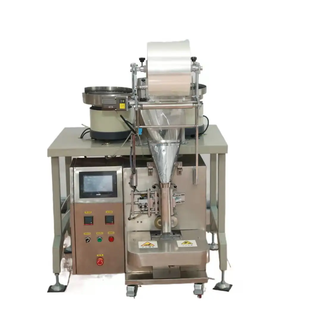 Automatic dual-vibrator small bolts nails screws packing equipment