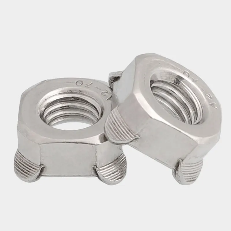 DIN 928 Steel Square Weld Nut Galvanized Zinc Plated Nickel with Hex Head Passivated Fastening Solution Certified
