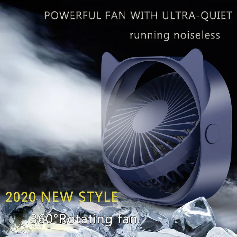 
New Fashion 2020 Cute Cat Animal Design USB Mini Table Fan Portable Super Cool Fan for Home Office 