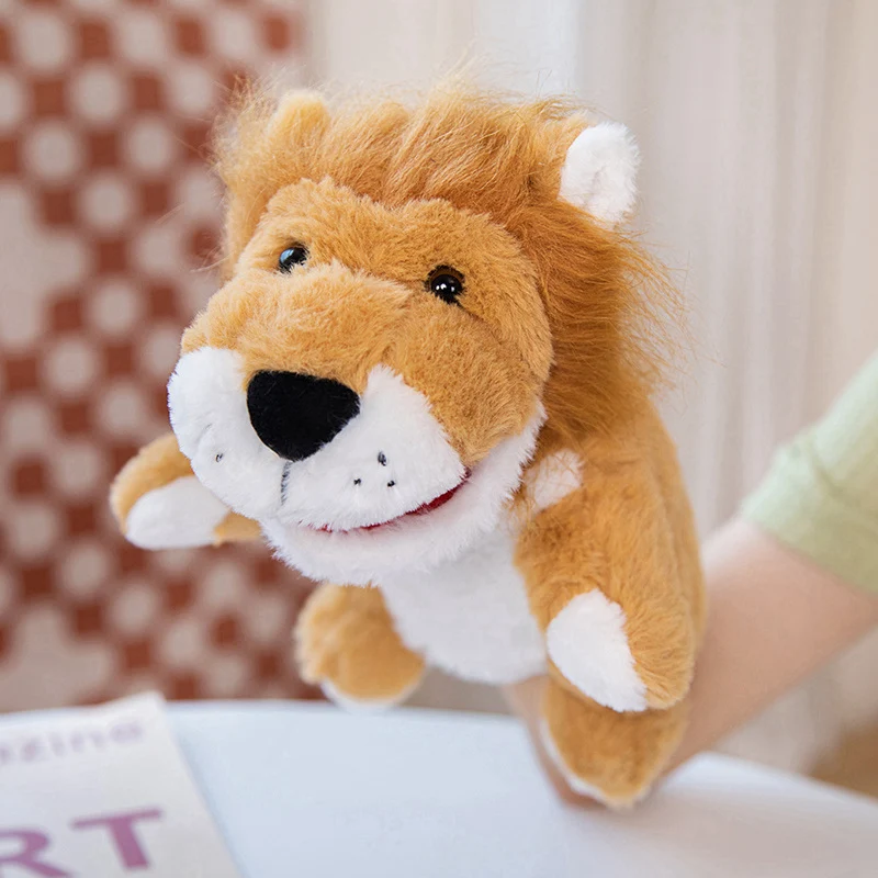 Wholesale soft kawaii stuffed cartoon wild animal plush  Hand Puppets For Toddlers