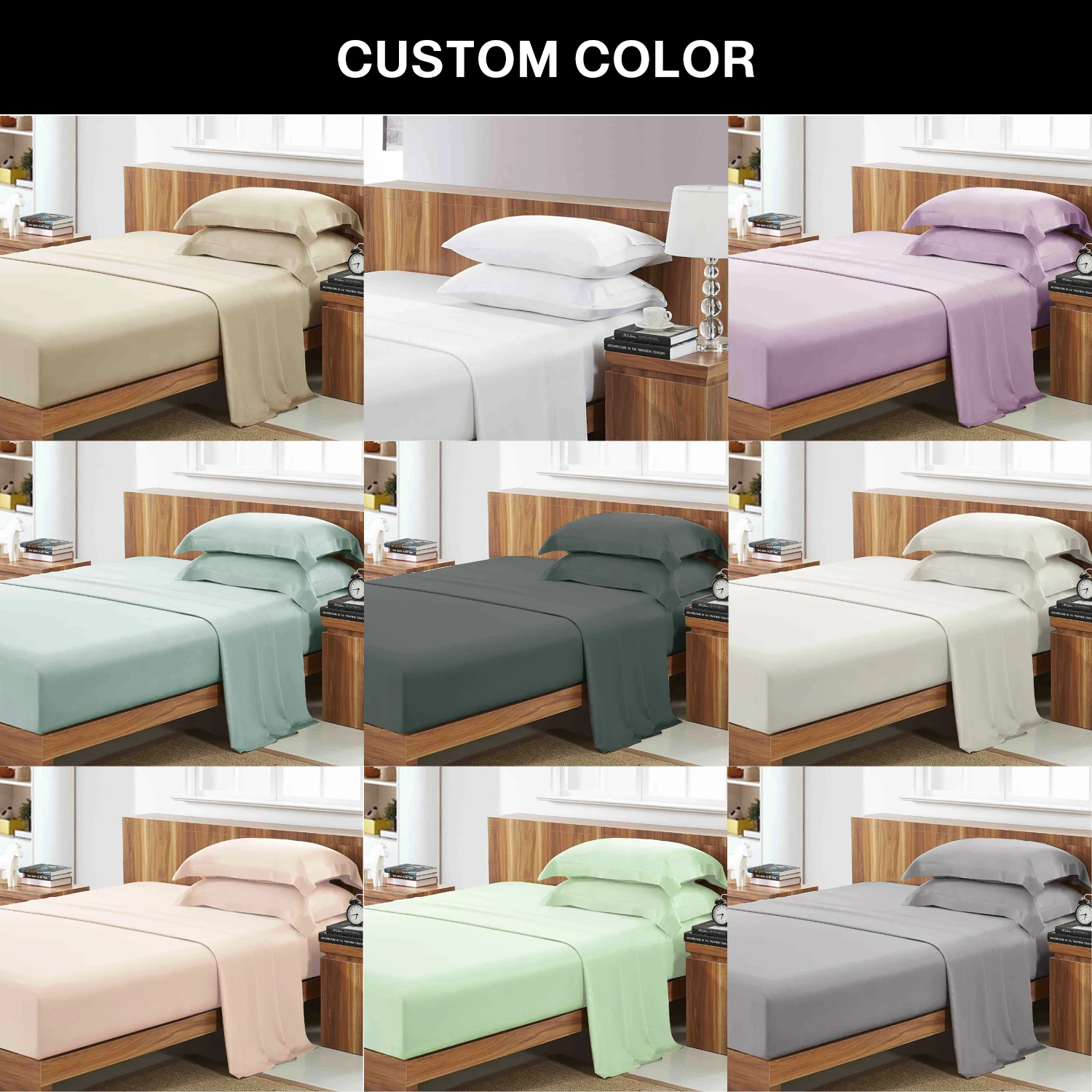 White King Size 600 TC Bed Sheets Set Extra Long 100% Best Cotton satin bedding Sheets Hotel bed linen