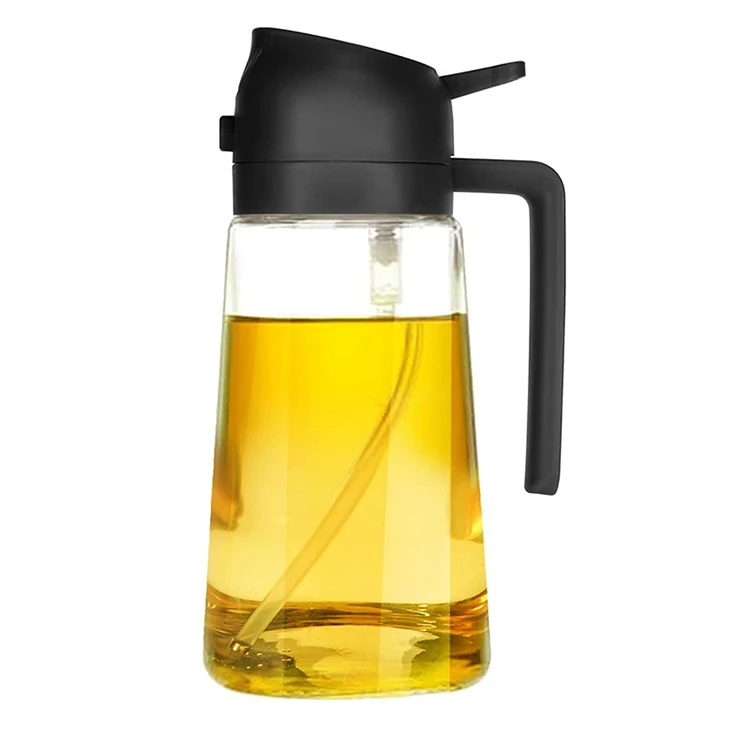 2 in 1 Olive Oil Bottle and Oil Sprayer 16oz Oil Dispenser Bottle for Kitchen Salad Cooking Barbecue