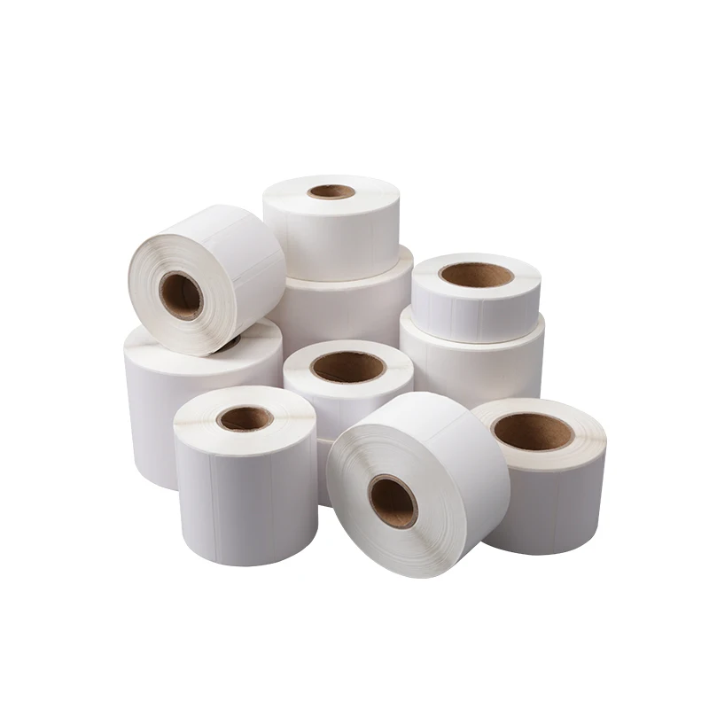 Direct manufacturing white glassine 58 x 30 mm with high quality three way protect barcode asset thermal sticker label