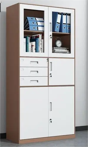 Light grey filing cabinet with 3 drawers super capacity modern iron cupboard