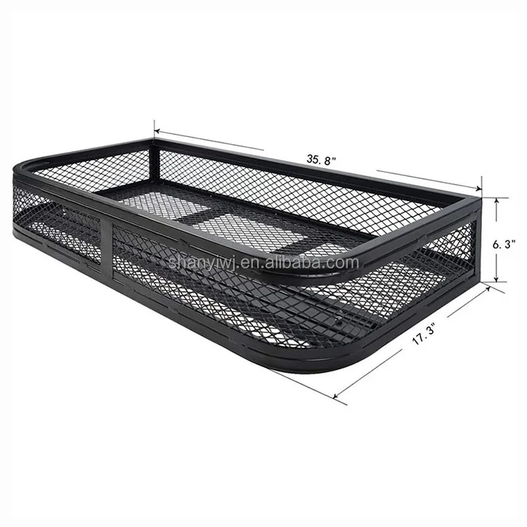 Factory Wholesale ATV Universal Heavy Duty Hitch Mount Luggage Carrier Foldable Rear Cargo Rack Basket