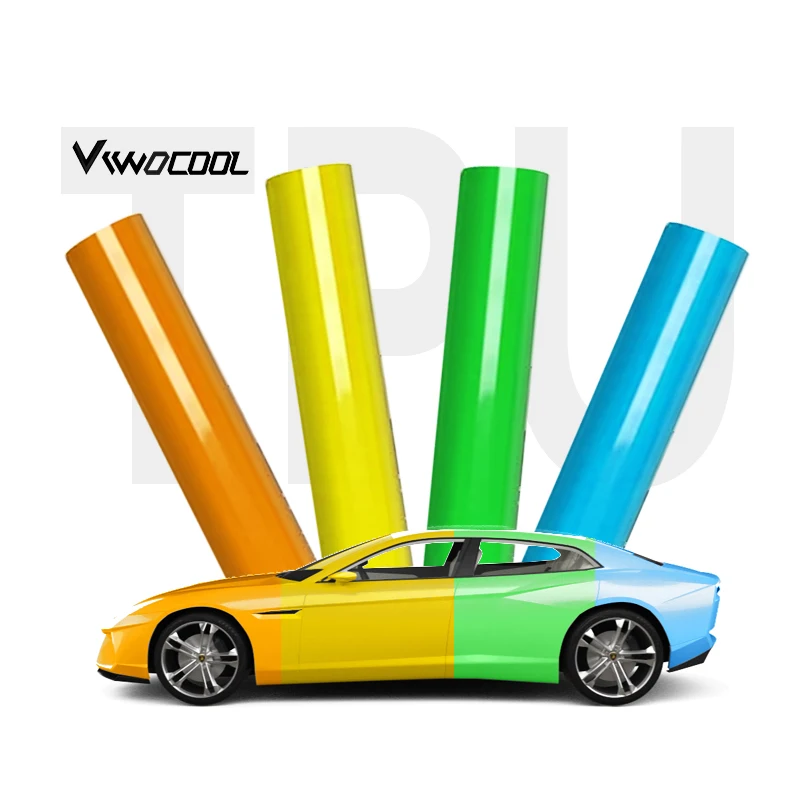 ViwoCOOL RTS BASF car body wrap anti-yellowing colored polyurethane ppf multiple colors tpu for car body use for Tesla