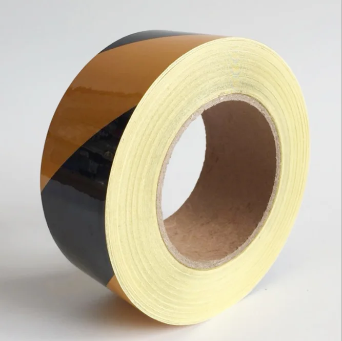 5cm Yellow and Black Strip Warning Line Traffic Reflective Tape Roadway Safety Tape