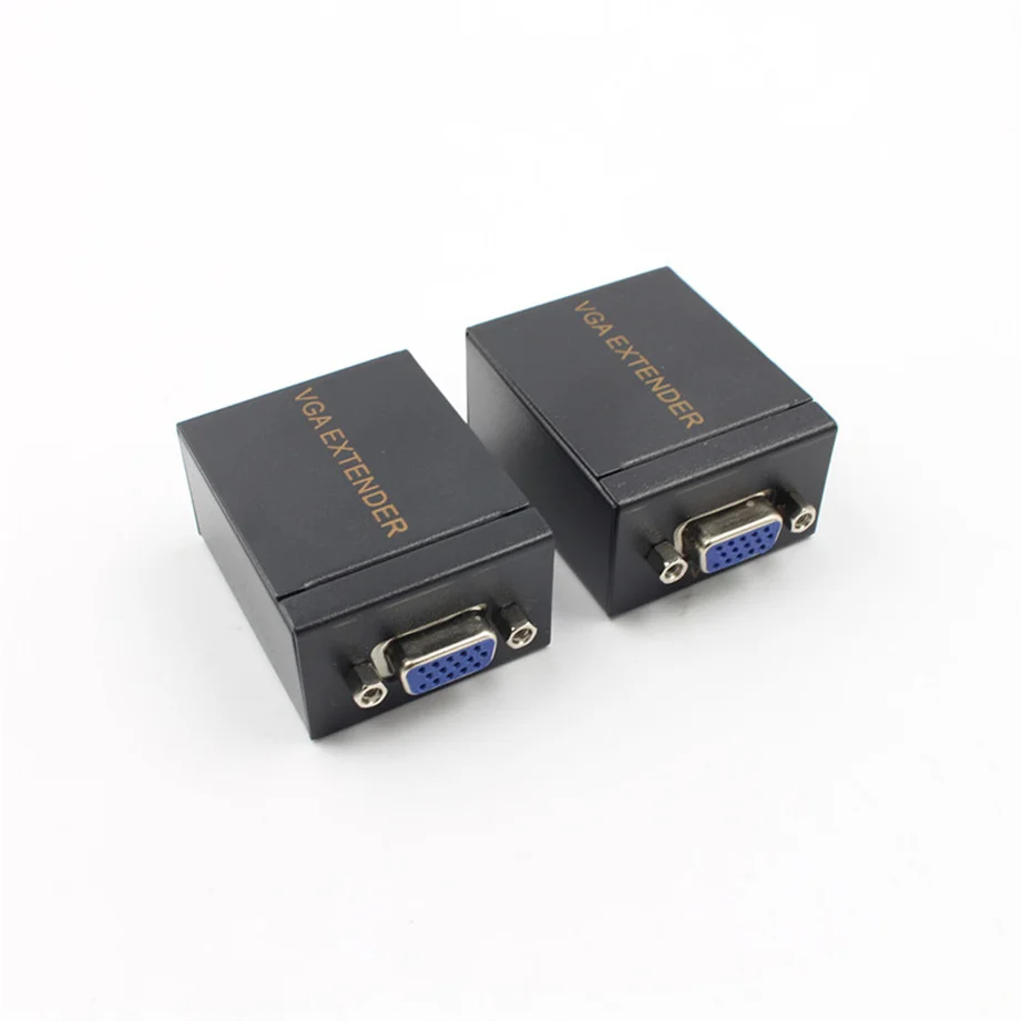 1 Set VGA to RJ45 Ethernet LAN Extender Over Cat6 cat5 VGA Female 60M Converter Signal Sender Repeater for hdTV HDPC PS4