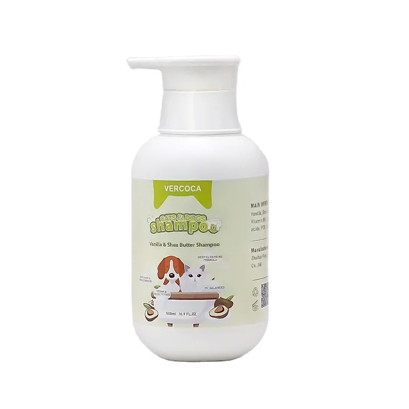 Dog Shampoo Manufacturer 500ml Hypoallergenic Soothing Moisturizing Vanilla and Shea Butter Natural Organic Dog Shampoo