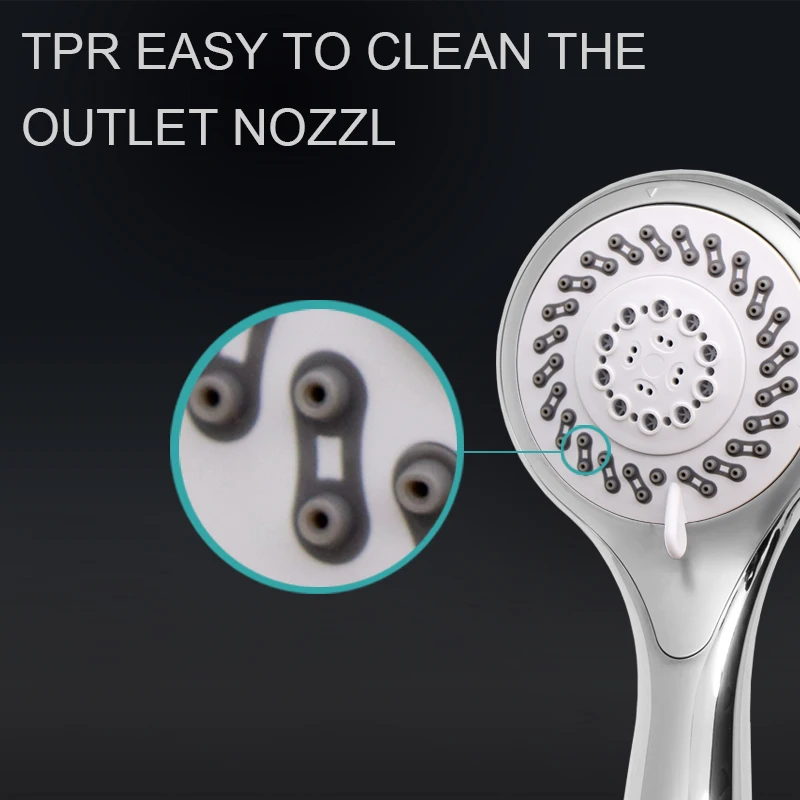 Portable Pressurized Abs Water Saving Shower Head Bracket Hose Handheld Massaging Rain Salty Water Shower Head