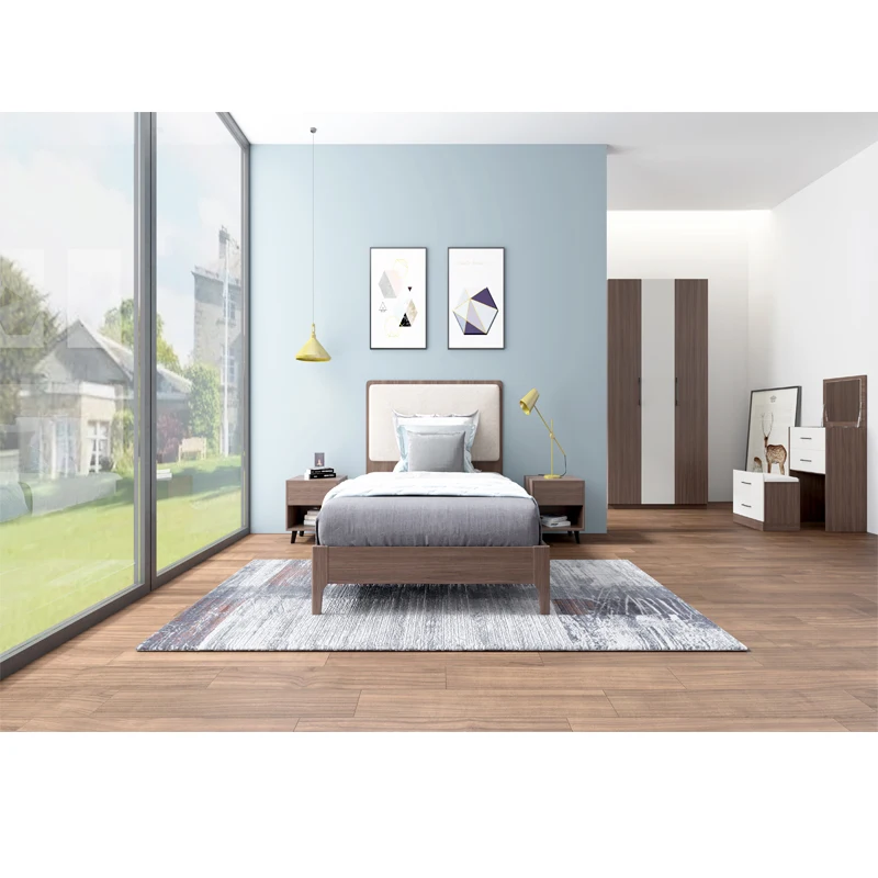
European Style Walunt Wood Color Bedroom Furniture Bedroom Set 