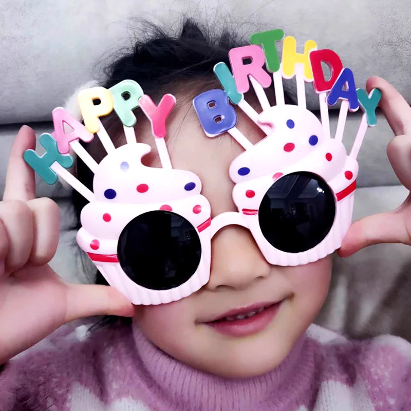 Wholesale Cake Topper Birthday Party Glasses Adult Children Cute Funny Photo Creative Alphabet Cake Decoration Plastic Glasses