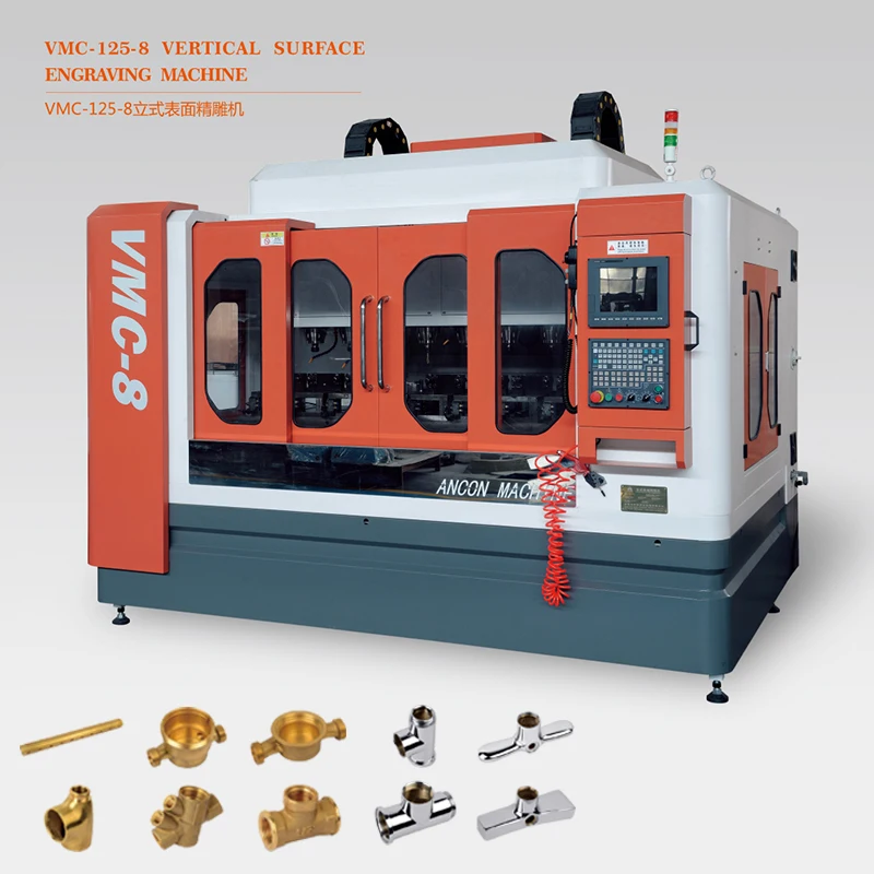 24000 r/min Vertical surface finishing machine 8 tool magazines CNC peering machine for faucet hardware sanitary fittings