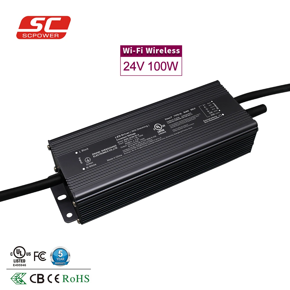 UL listed Wifi remote 100W RGBCW TUYA dimmable LED driver