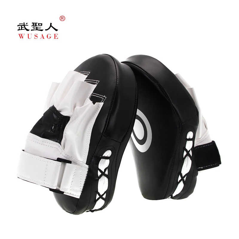 Custom  Design Printed boxing focus pads target Leather Curved punch Pads focus Mitts