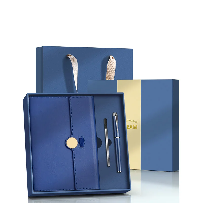 Customization Factory Luxury Long Silver Buckle Notebook Gift Items Souvenir Office Gift Set Promotional