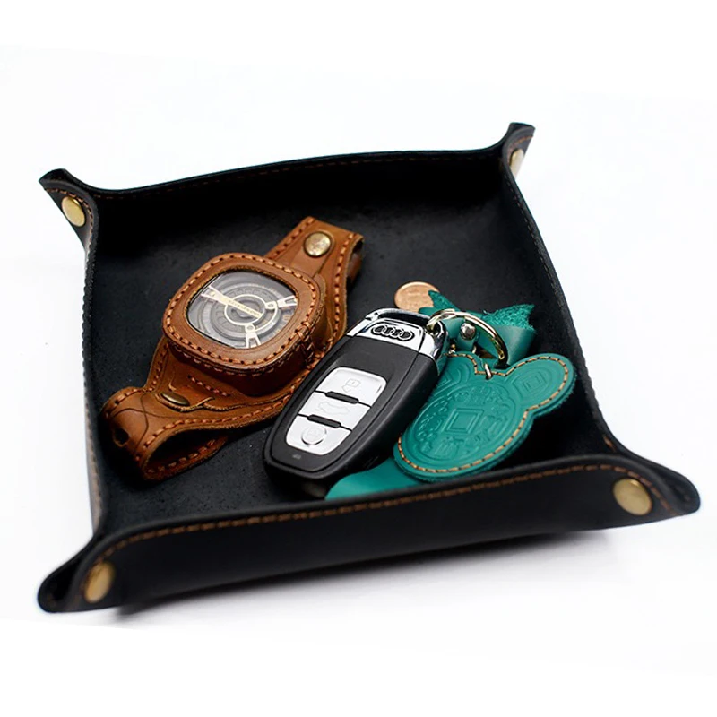 Home Desk Organizer Catchall Travel Storage Valet Tray Folding Valet Jewelry Coin Key Makeup Display Trays
