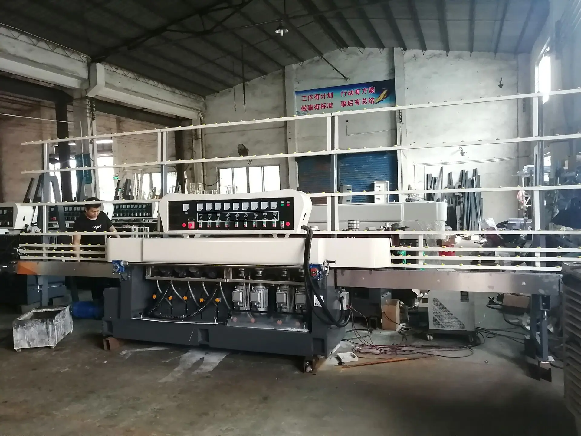 JFE-9540 Glass straight line 45 degree grinding machine straight line beveling equipment with good price