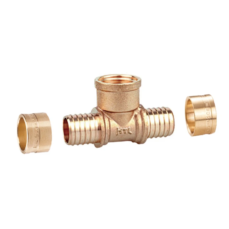 HELERO HT 200-1604 OEM Brass female tee pex sliding fittings for Fluids and Gases