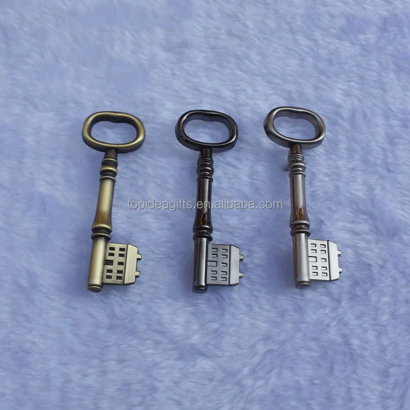 Keychain Women Lady Girl Novel Chest Key Necklace Gunmetal Vintage Skeleton Keys for Necklace Bracelet Jewelry