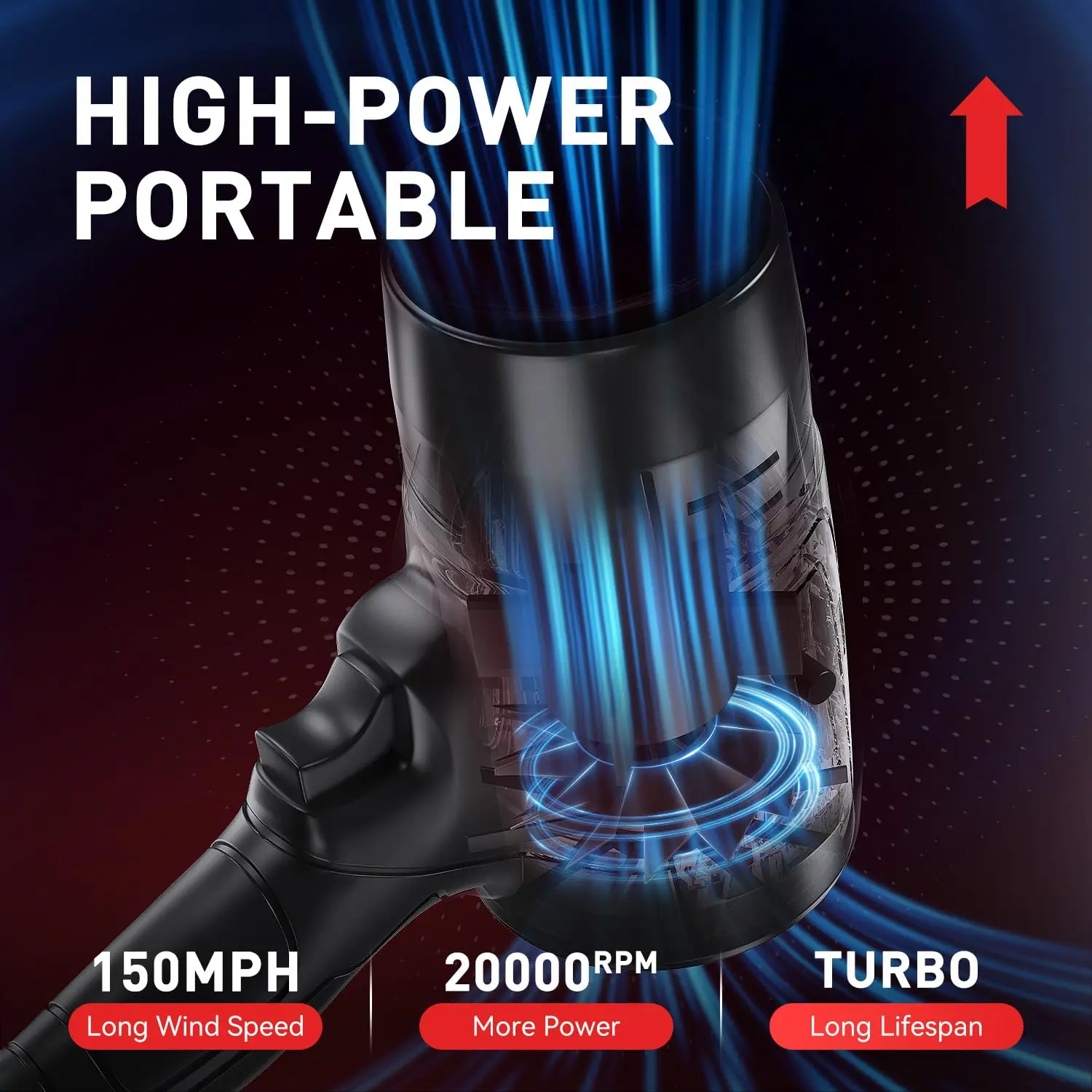 Leaf Blower Cordless with Battery 20000RPM 150MPH Air Blower for Car Wash nflatables Blowing Leaves and Dust