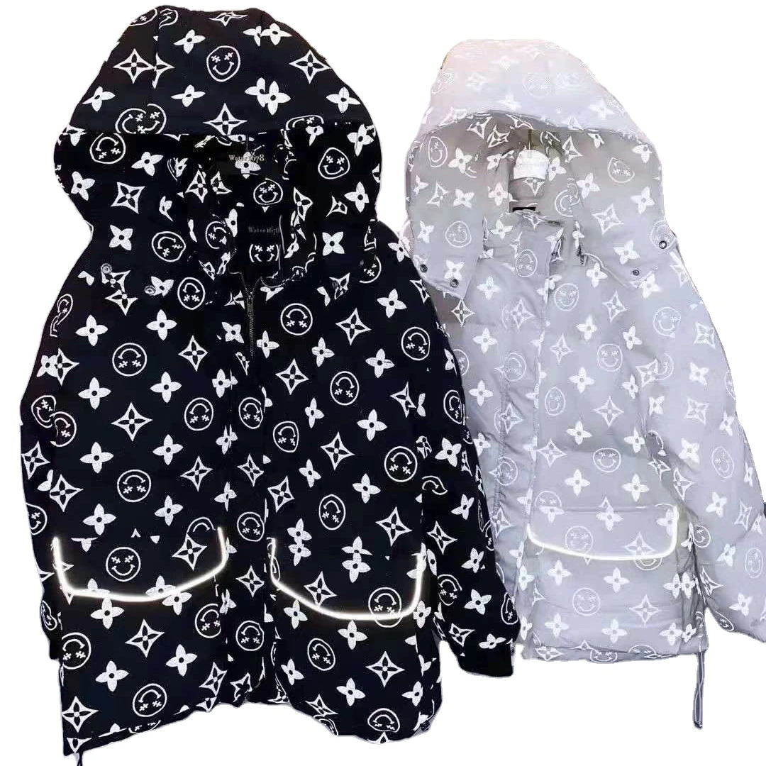 WOMEN Reflective fabric  Puffer DUCK DOWN COAT
