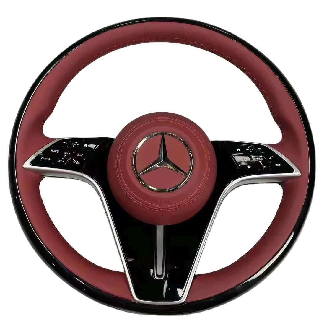 Leather and Alcantara Material Sports D-shape c63s w205 steering wheel for Benz all series