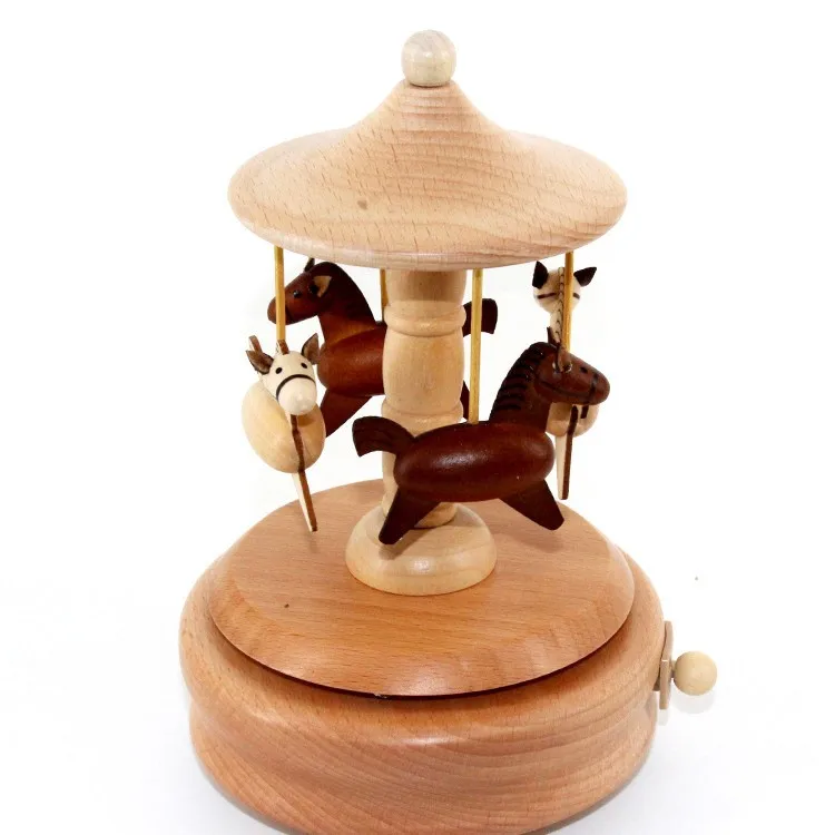 Mumoni Classical 18 tones Merry-go-round horse musical box perfect home decor gift Carousel music box for friends