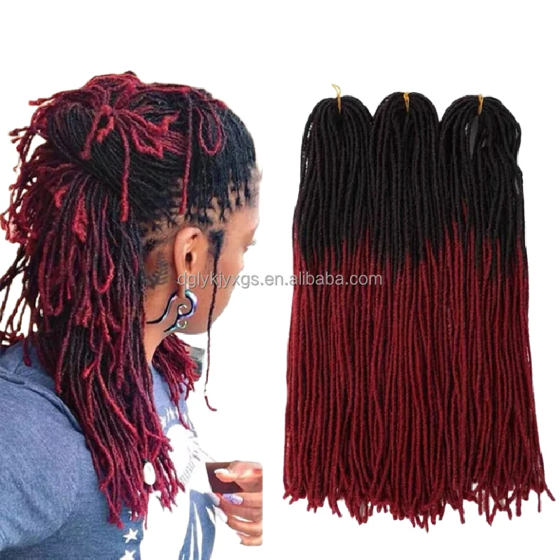 18Inch Sister Loc Synthetic Braids Crochet Hair Ombre Natural Soft Dreadlocks Sisterlocks Sister Loc Hair Extensions