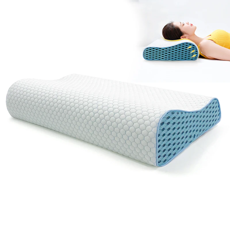 Removable cover super elastic neck care massage orthopedic latex memory foam pillow