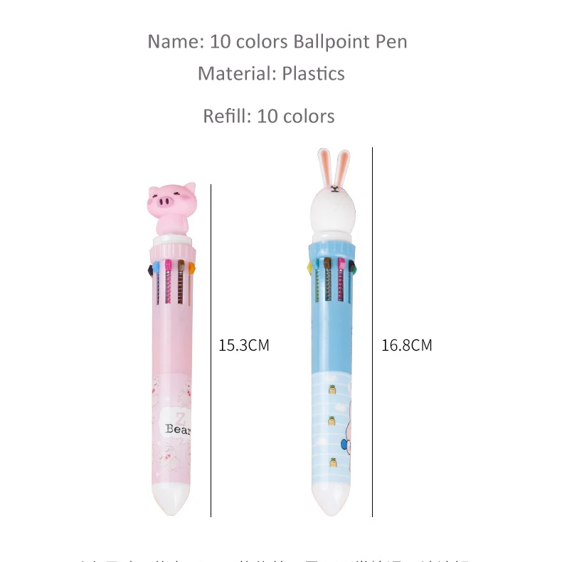 Милый динозавр шариковых ручек 10 видов цветов в 1 ручки многоцветный Фламинго Шариковая ручка для детей подарок школьные канцелярские принадлежности