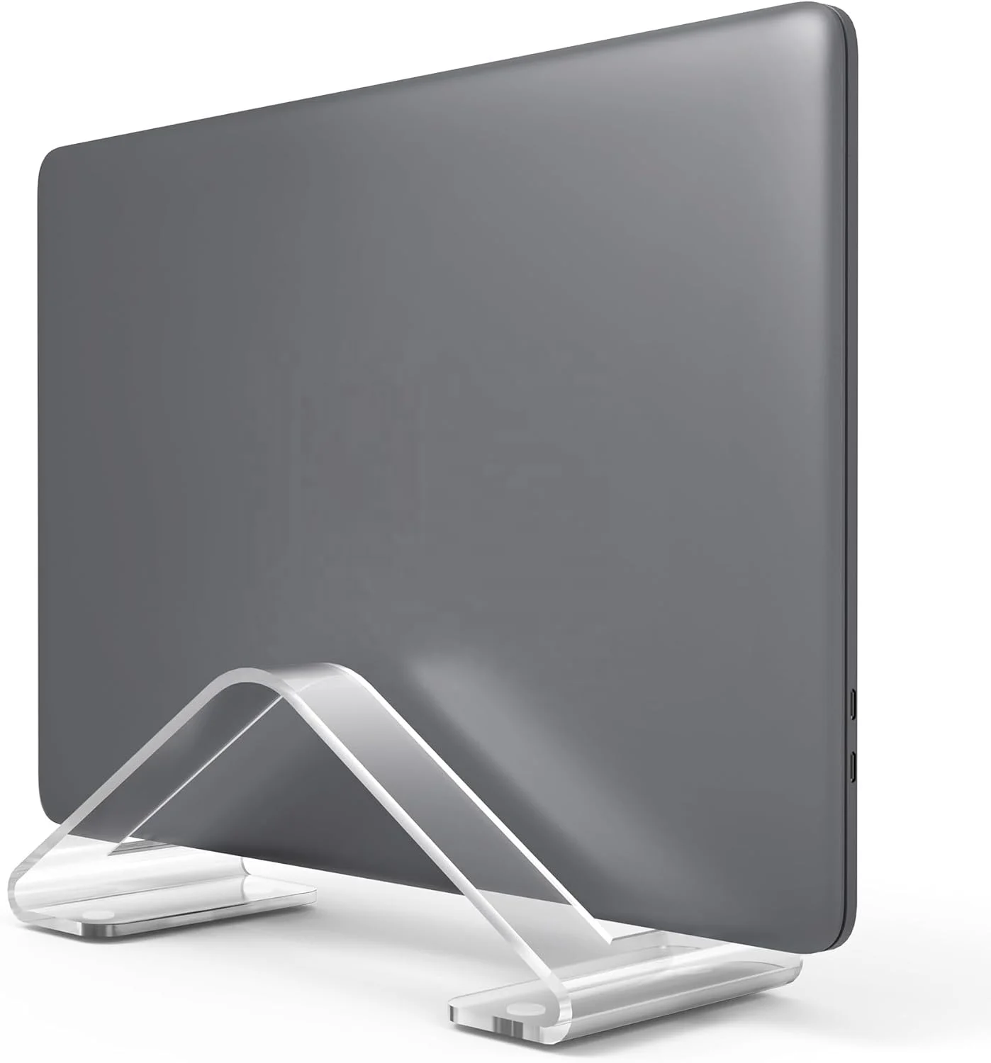 Acrylic Vertical Laptop Stand Space-Saving Secure and Stable with Non-Slip Pads Wide Compatibility for MacBook iPad Books