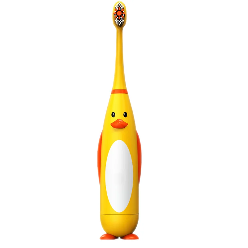 Wholesale Silicone Adorable Yellow Baby Duck Shaped Electric Toothbrush Dental Electric Toothbrushes for Kids